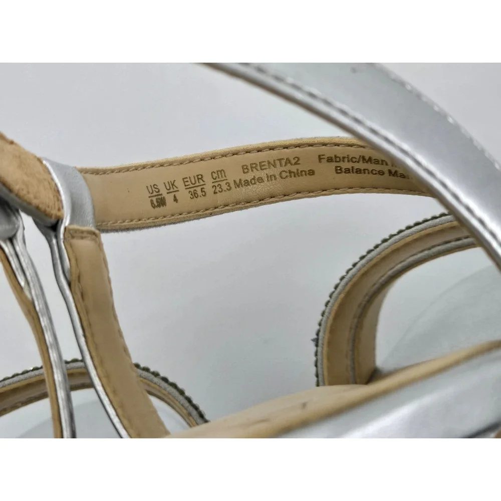 Naturalizer Silver Rhinestone Slingback Sandals